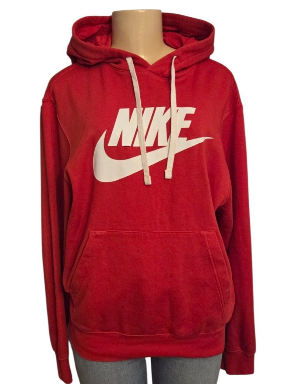 Nike Unisex Small Red Futura Logo Pullover Fleece Hoodie S